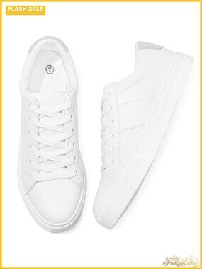 Women's Fashion Sneakers PU Leather Lace Up Low Top Casual Tennis Shoes